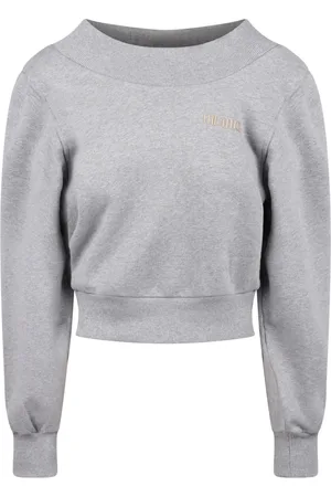 The Attico Bluzy, Kobieta, Szary, S, Bluza z efektem mélange i dekoltem w serek