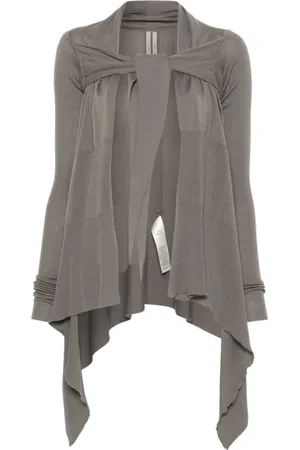 Rick Owens Swetry, Kobieta, Szary, L, Wełna, Szary wełniany sweter z węzłami