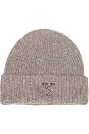 Calvin Klein Akcesoria, Kobieta, Beżowy, ONE SIZE, Beżowa Czapka na Jesień/Zimę
