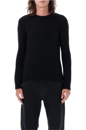 Saint Laurent Bluzy, Mężczyzna, Czarny, M, Kaszmir, Luksusowy sweter z dzianiny kaszmirowej - Czarny Aw 23