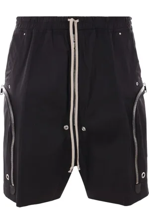 Rick Owens Szorty, Mężczyzna, Czarny, L, Bawełna, Bauhaus Bela Shorts