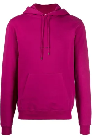 Saint Laurent Bluzy, Mężczyzna, Różowy, L, Bawełna, Bluza z kapturem z logo Rive Gauche