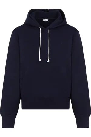 Saint Laurent Bluzy, Mężczyzna, Niebieski, M, Bawełna, Bawełniana Bluza z Kapturem