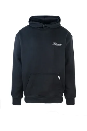Represent Bluzy, Mężczyzna, Czarny, S, Bawełna, Czarna Bluza z Kapturem Oversize z Nadrukiem na Guziki