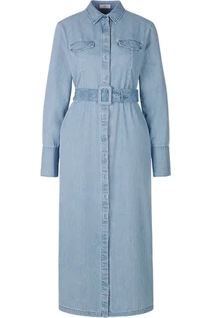 Riani Sukienki, Kobieta, Niebieski, L, Denim, Sukienka koszulowa z denimu