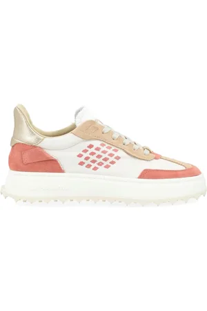 BE POSITIVE Buty, Kobieta, Różowy, 38 EU, Nylon, Białe i różowe skórzane sneakersy Cuprace Wing