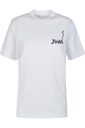 J.W.Anderson Koszulki, Kobieta, Biały, 2XS, T-shirt z nadrukiem na plecach