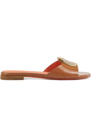 santoni Buty, Kobieta, brązowy, 37 EU, Skóra, Klapki Skórzane Cognac