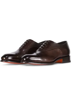 santoni Buty, Mężczyzna, brązowy, 44 1/2 EU, Skóra, Antyczne skórzane oksfordki