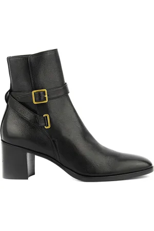 Saint Laurent Buty, Kobieta, Czarny, 39 EU, Skóra, Stylowe botki na obcasie