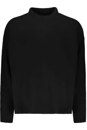 Rick Owens Swetry, Mężczyzna, Czarny, L, Kaszmir, Luksusowy golf kaszmirowy