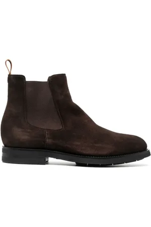 santoni Buty, Mężczyzna, brązowy, 43 1/2 EU, Zamsz, Zamszowe botki Chelsea