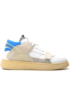 RUN OF Buty, Mężczyzna, Biały, 41 EU, Zamsz, Białe skórzane sneakersy z zamszu