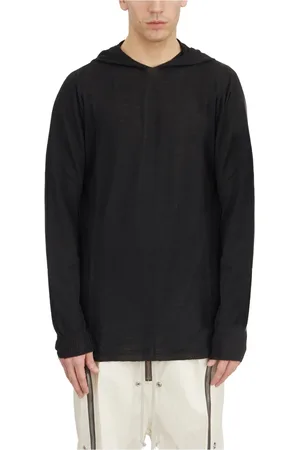 Rick Owens Bluzy, Mężczyzna, Czarny, M, Bawełna, Oversized Hoodie