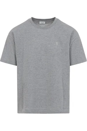 Saint Laurent Koszulki, Mężczyzna, Szary, S, Bawełna, Cassandre Piqué T-Shirt