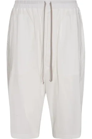 Rick Owens Szorty, Mężczyzna, Biały, L, Bawełna, Szorty z bawełny Milk Cotton
