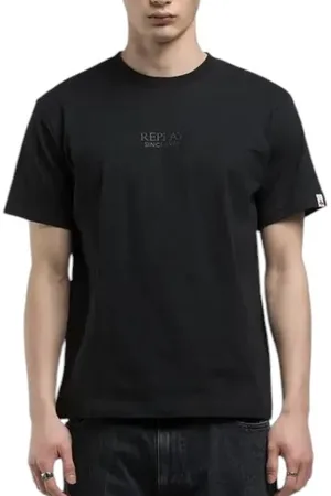 Replay Koszulki, Mężczyzna, Czarny, XL, Bawełna, Bawełniany T-shirt
