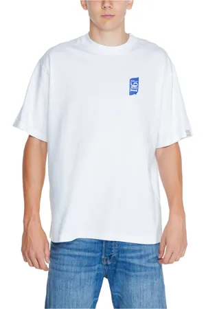 Replay Koszulki, Mężczyzna, Biały, L, Bawełna, Biały bawełniany T-shirt