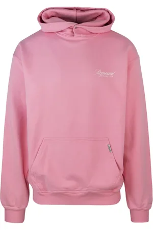 Represent Bluzy, Mężczyzna, Różowy, S, Bawełna, Różowa Bluza z Kapturem Oversize Zapinana na Guziki Cobrax