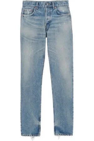 Saint Laurent Jeansy, Mężczyzna, Niebieski, W34, Denim, Dżinsy Straight-Leg z Niebieskiego Denimu