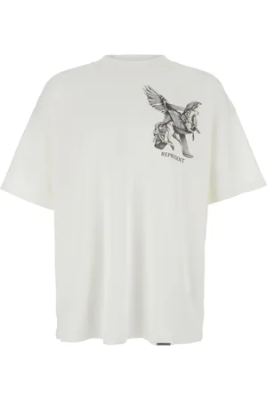 Represent Koszulki, Mężczyzna, Biały, S, Bawełna, T-Shirt z Graficznym Nadrukiem