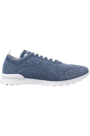 Kiton Buty, Mężczyzna, Niebieski, 42 1/2 EU, Bawełna, Niebieskie Bawełna Elastan Skóra Guma Sneakersy