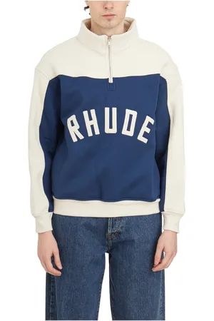 Rhude Bluzy, Mężczyzna, Wielobarwność, L, Bawełna, Bluza dresowa z logo zapinana na krótki zamek