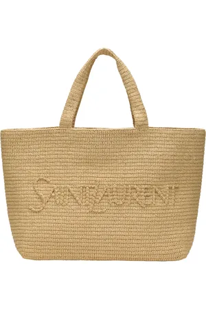 Saint Laurent Torebki, Kobieta, Beżowy, ONE SIZE, Skóra, Borsa Shopping Media Tote Bag