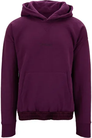 Saint Laurent Bluzy, Mężczyzna, Fioletowy, L, Bawełna, Bluza z kapturem z haftem
