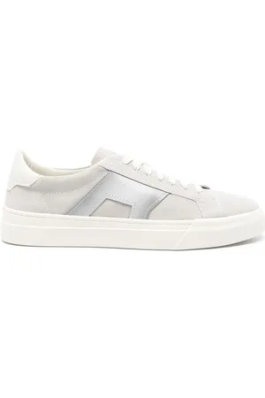 santoni Buty, Mężczyzna, Szary, 41 EU, Skóra, Skórzane sneakersy z gumową podeszwą