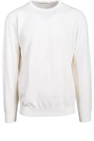 FILIPPO DE LAURENTIIS Swetry, Mężczyzna, Biały, 4XL, Sweter Bawełniany - Styl Maglioncino