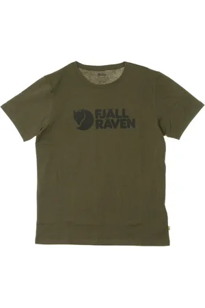 Fjällräven Koszulki, Mężczyzna, Zielony, L, Ciemnozielony T-shirt z logo dla mężczyzn