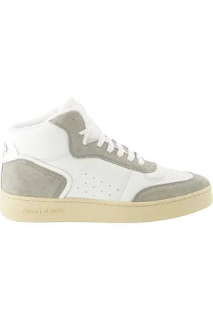 Saint Laurent Buty, Mężczyzna, Biały, 40 EU, Zamsz, Dwukolorowe sneakersy ze skóry i zamszu