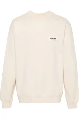 Jacquemus Bluzy, Mężczyzna, Beżowy, S, Beżowy Sweter z Logo