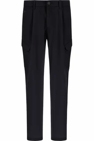 HERNO Spodnie, Mężczyzna, Czarny, XL, Nylon, Czarne Spodnie Cargo Stylowe Dopasowanie