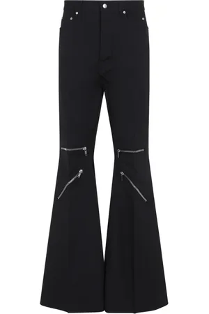 Rick Owens Spodnie, Mężczyzna, Czarny, W32, Czarne Bawełniane Spodnie Podnieś Styl Garderoby