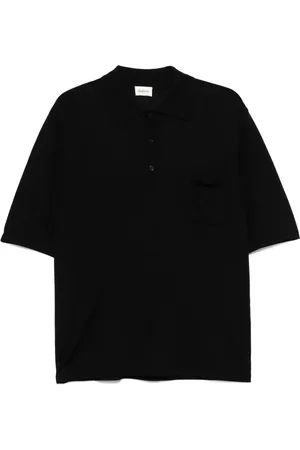 Saint Laurent Koszulki, Mężczyzna, Czarny, M, Wełna, Koszulka Polo Cassandre