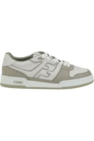 Fendi Buty, Mężczyzna, Biały, 43 EU, Perforowane skórzane trampki z detalami marki