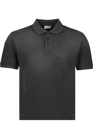 Saint Laurent Koszulki, Mężczyzna, Szary, L, Bawełna, Koszulka Polo Cassandre