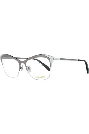 Emilio Pucci Akcesoria, Kobieta, Szary, ONE SIZE, Srebrne Okulary Optyczne z Etui