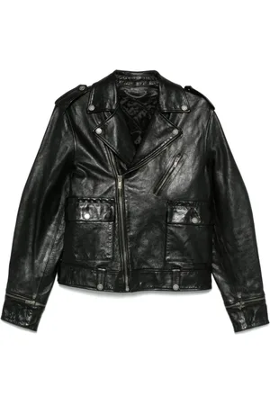 Golden Goose Kurtki, Mężczyzna, Czarny, S, Skóra, Kurtka Biker