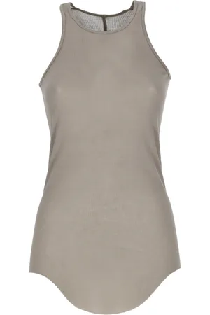 Rick Owens Koszulki, Kobieta, Szary, S, Jedwabny Bezrękawnik w Szarym Kolorze