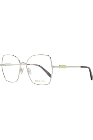 Emilio Pucci Akcesoria, Kobieta, Żółty, ONE SIZE, Złote Okulary Optyczne Motylkowe