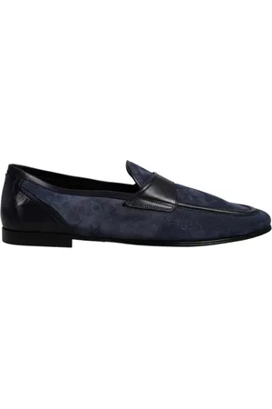 Dolce & Gabbana Buty, Mężczyzna, Niebieski, 43 EU, Zamsz, Niebieskie Mokasyny Mokasyny Slipon