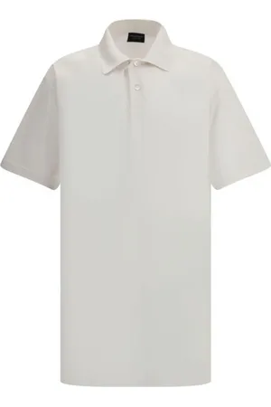 Balenciaga Koszulki, Mężczyzna, Biały, S, Len, Klasyczna Koszulka Polo z Logo