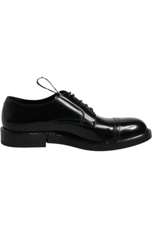 Dolce & Gabbana Buty, Mężczyzna, Czarny, 40 EU, Czarne Lakierowane Buty Derby