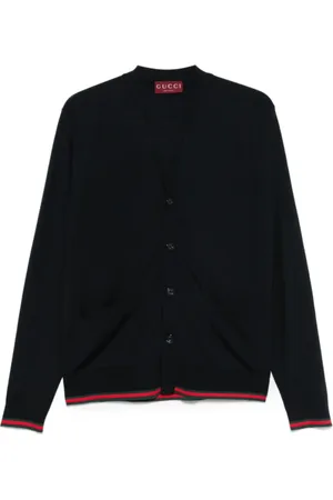 Gucci Swetry, Mężczyzna, Niebieski, S, Granatowy Sweter z Guzikami