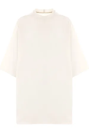 Rick Owens Koszulki, Mężczyzna, Biały, ONE SIZE, Bawełna, Jersey T-shirt Oversized Fit