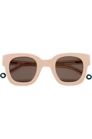 Kaleos Akcesoria, unisex, Beżowy, ONE SIZE, Len, Klasyczne Okulary Przeciwsłoneczne Model Von Trapp
