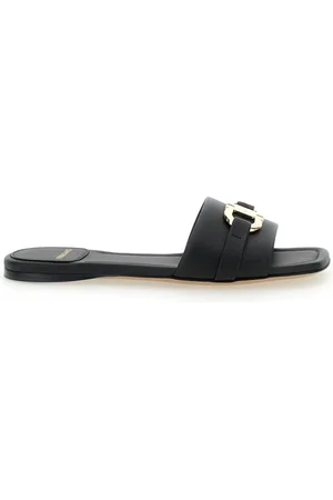 Salvatore Ferragamo Buty, Kobieta, Czarny, 38 EU, Czarne Sandały Leah